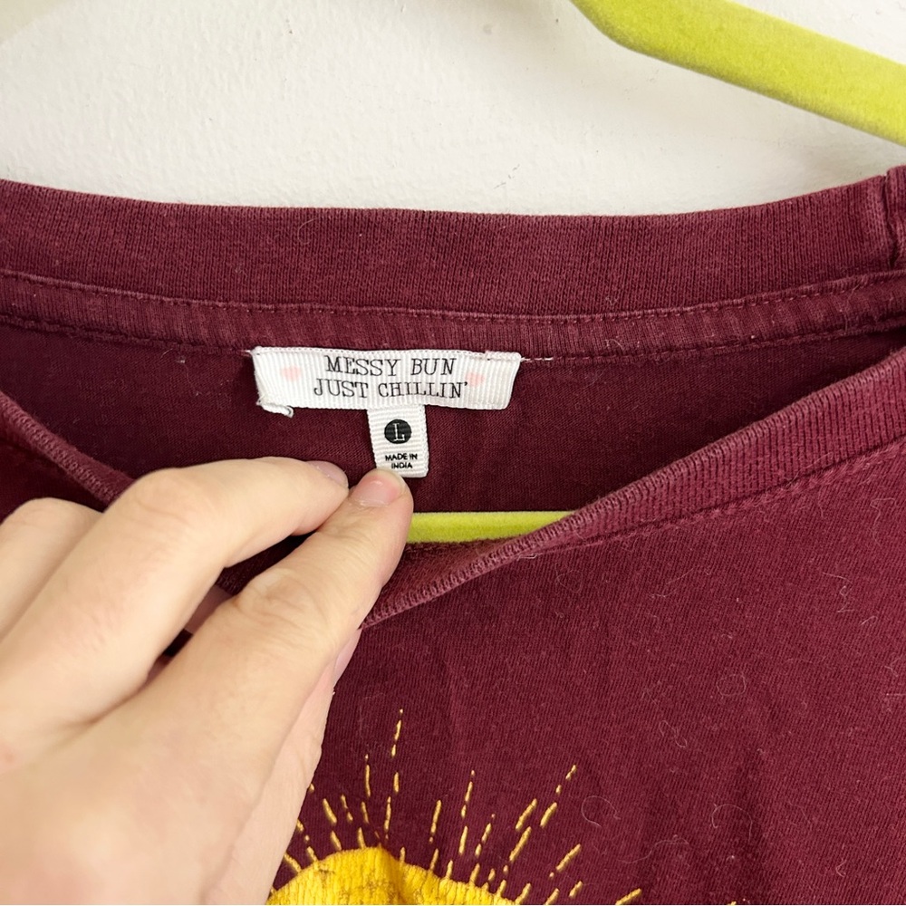 Burgundy Colorado Graphic Crop Top - Picture 2 of 4